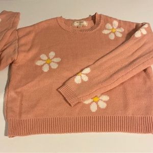 No Comment Daisy Flower Crew Neck Girl’s long sleeve Sweater size L 14
